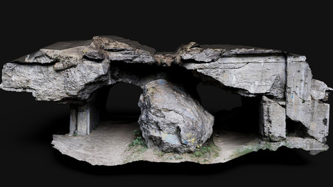 ww2 destroyed bunker front wall concrete photogrammetry