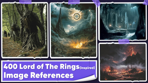 400 The Lord Of The Rings (inspired) Image References - Vol 01