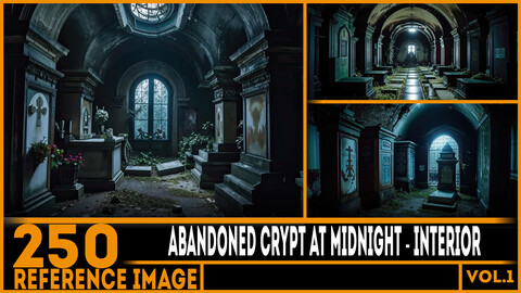 250 ART - Abandoned Crypt at Midnight - Interior - Reference 6K Package vol.1