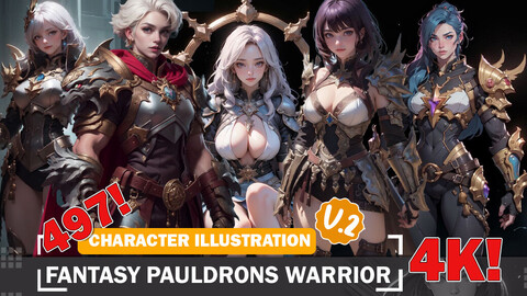 497 Fantasy Pauldrons Warrior Diverse Outfit Character Design Reference Art V2 4K