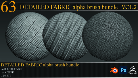 DETAILED FABRIC alpha brush bundle (tilable 4k tiff16bit)