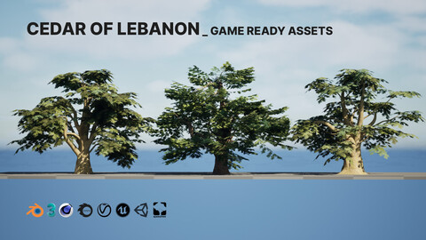 Game Ready Cedar of Lebanon Trees 3d assets