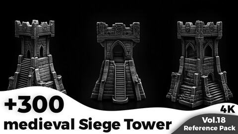 +300 Medieval Siege Tower Reference Images(4k)