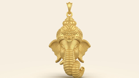 Ganesh Face Pendant file-1