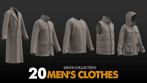 2O Men's Clothes. Marvelous / CLO Project file - OBJ - FBX