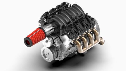 Chevy GM LS3 V8 Hi-poly Engine