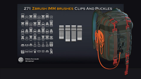 271 Clips an Buckles IMM curve Brush to Zbrush and Blender [NEW]