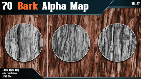 70 Bark Alpha Map - Vol.27 ( 4K PNG )