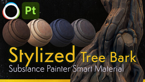 Stylized Tree Bark - Smart Material [Substance 3D Painter]