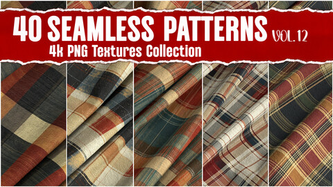 40 Seamless Patterns VOL.12| 4K PNG Textures collection