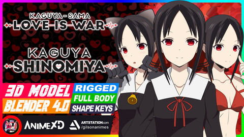 Kaguya Shinomiya - Kaguya-sama Love Is War - 3D Model Blender