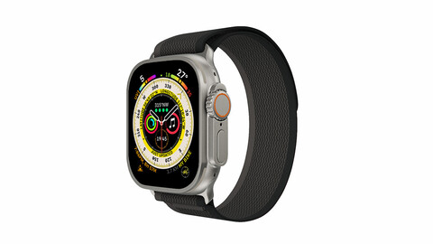 Apple Watch Ultra Titanium Case with Black And Grey Trail Loop 3ds Max