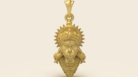 Hanuman Face Pendant File