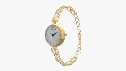 Titan Filigree by Nebula - 18 Karat Solid Gold Analog Watch 3ds Max