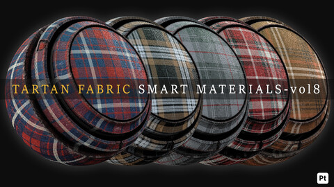 PLAID / TARTAN FABRIC Smart Materials for Substance 3D Painter - VOL 08