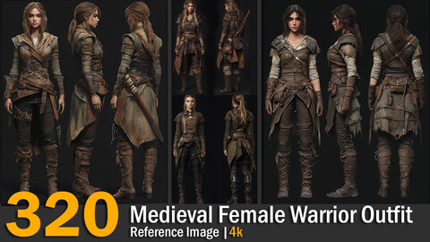 Medieval Female Warrior Outfit  | Reference Images | 4K