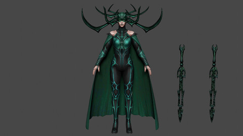 Hela Low-poly | Rigged 3D model