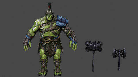 Hulk Ragnarok Low-poly | Rigged 3D model