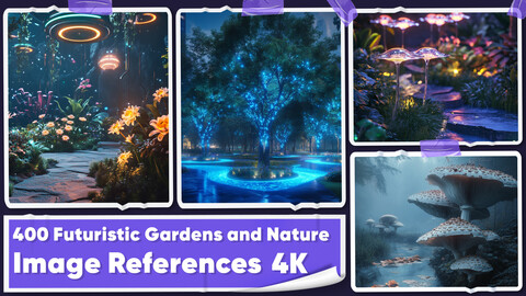 400 Futuristic Gardens And Nature Image References - Vol 01