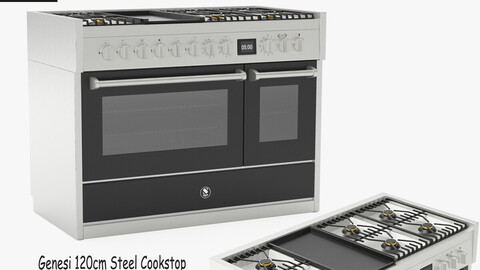 Genesi 120cm Steel Cookstop Steam Oven | 3D Model