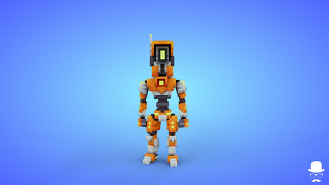 Robot 1 Voxel Character - 3D Lowpoly Model