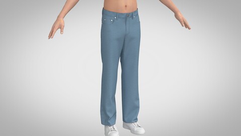 Baggy Jeans, Clo, Marvelous Designer +obj, fbx