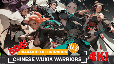 506 Anime Chinese Wuxia Warriors Diverse Outfit Character Design Reference Art V2 4K