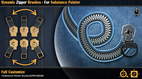 Dynamic Zipper Brushes - For Substance Painter