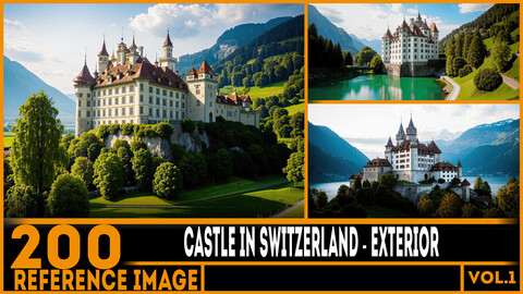 200 ART - Castle in Switzerland - Exterior Reference 4K Package vol.1