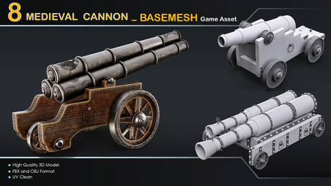 Medieval Cannon_ Base mesh