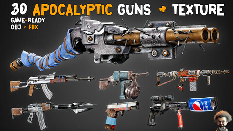 30 Apocalyptic Game-Ready Guns + 4K Textures