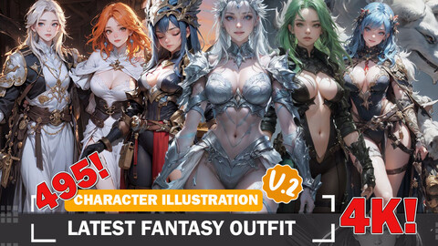 495 Various Anime Latest Fantasy Outfit Diverse Outfit Character Design Reference Art V2 4K