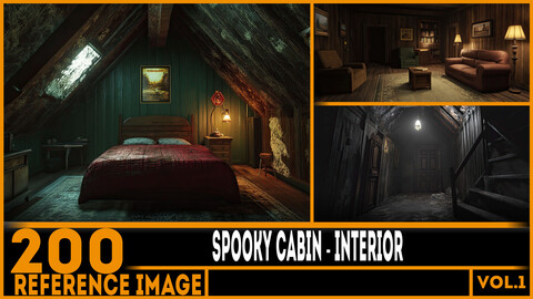 200 ART - Spooky Cabin - Interior Reference 4K Package vol.1