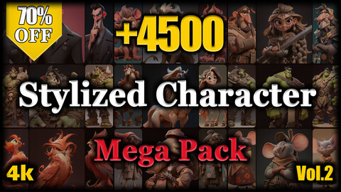 +4500 Stylized Character Reference Image Pack - MEGA PACK v.2 |4K|