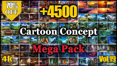 +4500 Cartoon Concept Reference Image Pack - MEGA PACK v.19 |4K|