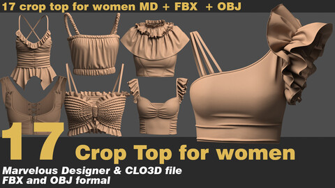 17 Crop Top for Women + fbx + obj + Zprj