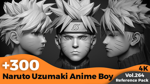 +300 Naruto Uzumaki Anime Boy Head Sculpt(4k)