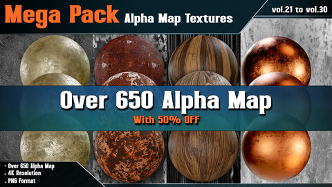 Mega Pack - Over 650 Alpha map Textures ( Vol.21 to Vol.30 ) - with 50% OFF!!!