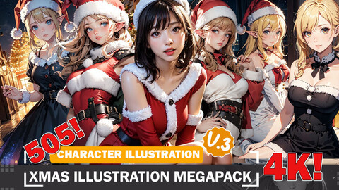 505 Christmas Illustration Megapack: Diverse Designs in 4K - Reference Art V3