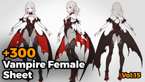 +300 Vampire Female Sheet Reference Images(4k)