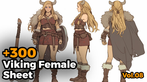 +300 Viking Female Sheet Reference Images(4k)