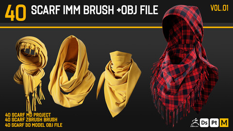 40 SCARF IMM BRUSH + MD PROJECT + OBJ FILE