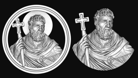 Saint Augustine Bas Relief And Pendant 3D print model