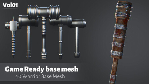 40 Warrior Mace Bace Mesh(Game Ready)