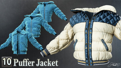 10  Puffer Jacket Collection -Marvelous Designer - VOL 3