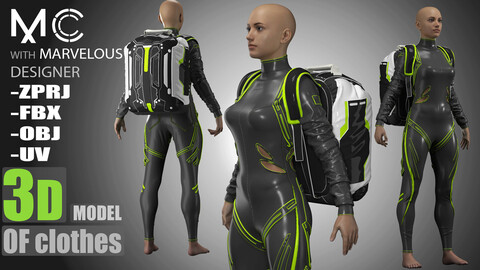 3d model clothes and backpack