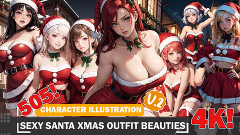 505 Sexy Santa Xmas Outfit Beauties Diverse Outfit Character Design Reference Art V2 4K