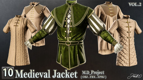 12 Medieval jacket Collection-Marvelous Designer - Vol 2