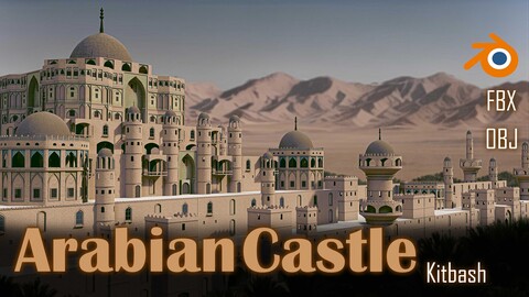 40 Arabian castle Kitbash + 4K Texture (Game Ready) Vol.06