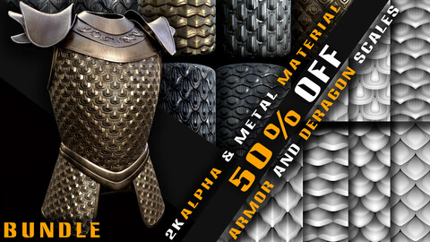 Bundle of 62 Armor and Dragon Scales Alpha + 372 Patterned Metal Smart Material (50% OFF-Black Friday Offer)